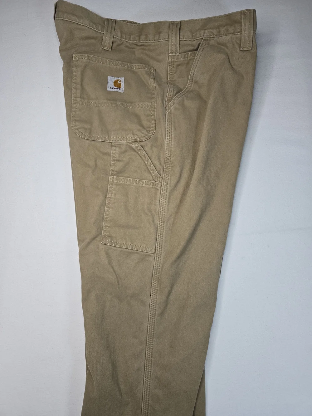 Carhartt Relaxed Fit Carpenter Work Pants Men's 36x32 Khaki Cotton